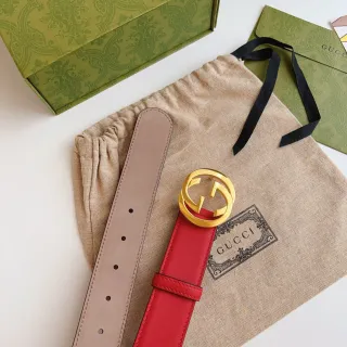 Gucci Ophidia Red and Beige Leather Belt