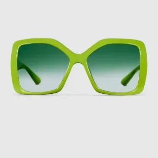 Gucci Oversized Square Frame Green Gradient Sunglasses