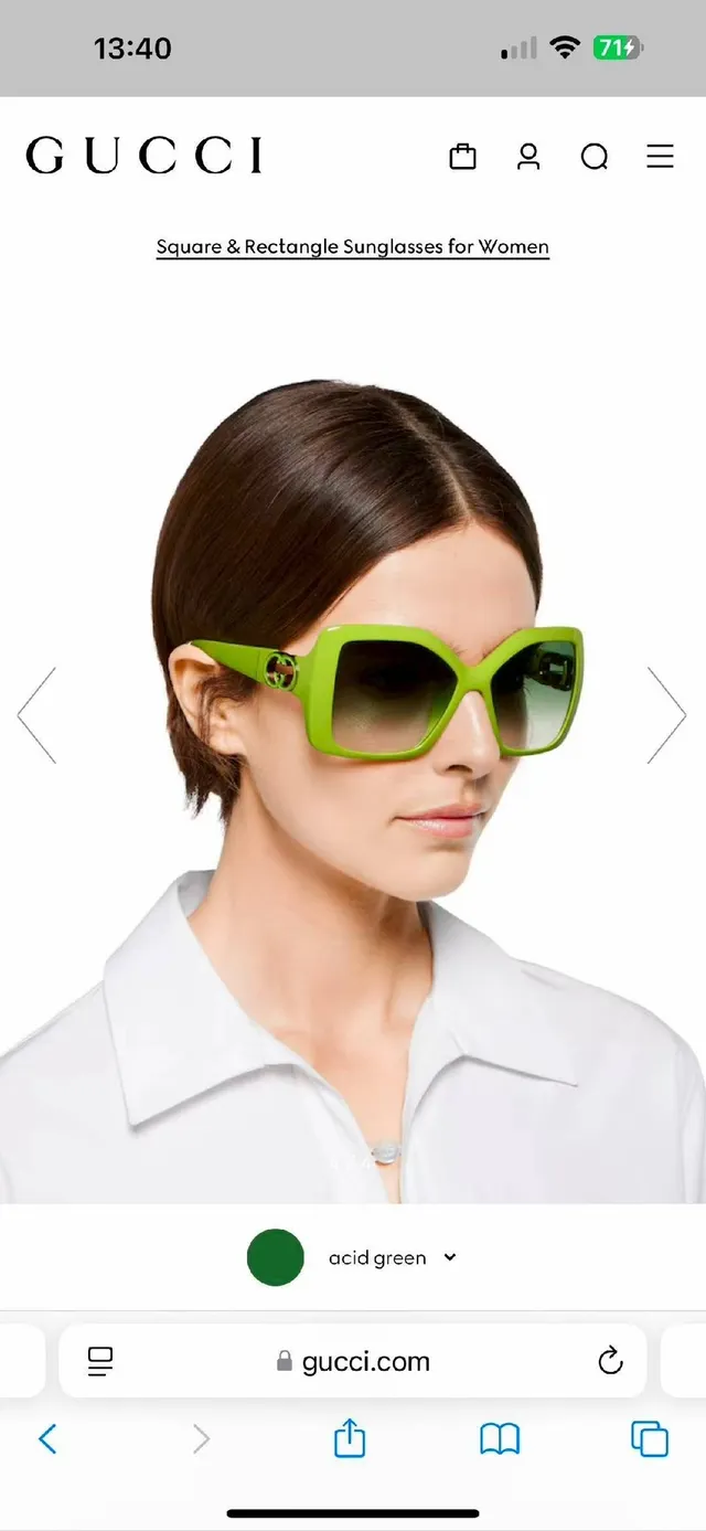 Gucci Oversized Square Frame Green Gradient Sunglasses 4