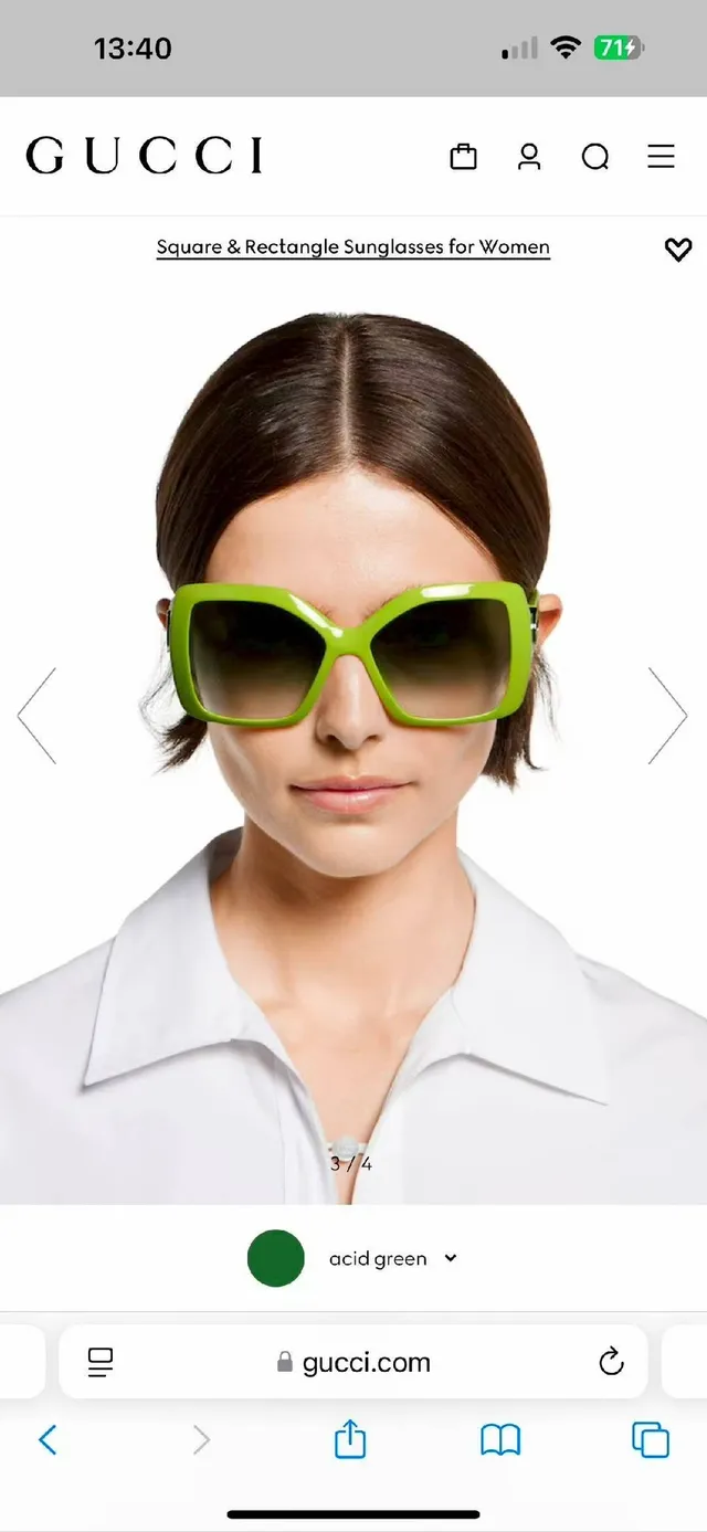 Gucci Oversized Square Frame Green Gradient Sunglasses 8