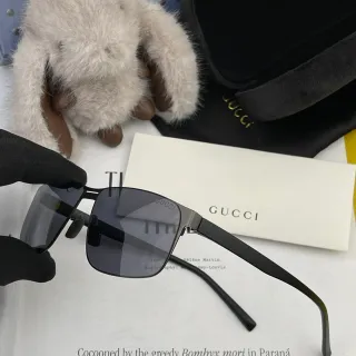 Gucci Rectangular Metal Frame Gradient Sunglasses