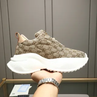 Gucci Rhyton Beige Brown GG Monogram Chunky Sneakers