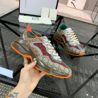Gucci Rhyton GG Monogram Color-Block Chunky Sneakers