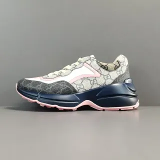 Gucci Rhyton Monogram Canvas Pink Navy Lifestyle Sneakers