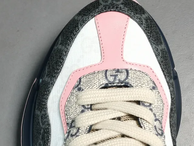 Gucci Rhyton Monogram Canvas Pink Navy Lifestyle Sneakers 4