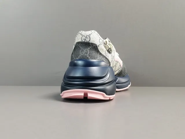 Gucci Rhyton Monogram Canvas Pink Navy Lifestyle Sneakers 15