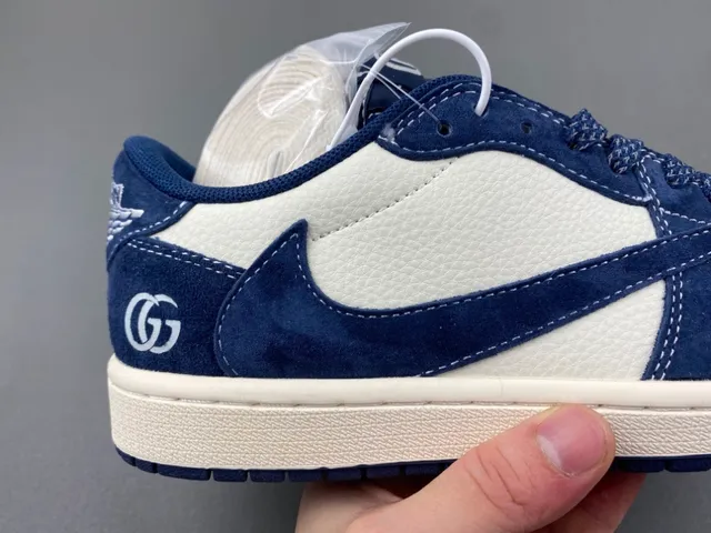 Gucci Rhyton Navy and White Suede Leather Lifestyle Sneakers 3