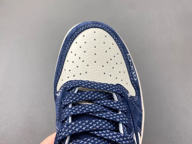Gucci Rhyton Navy and White Suede Leather Lifestyle Sneakers 5