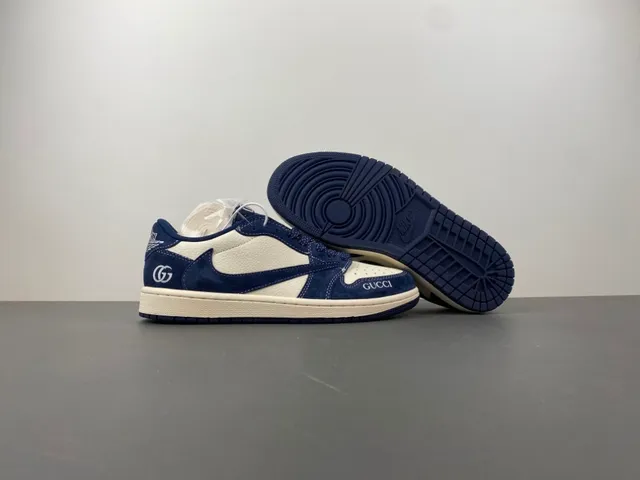 Gucci Rhyton Navy and White Suede Leather Lifestyle Sneakers 12