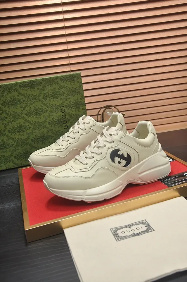 Gucci Rhyton Off-White Leather Chunky Sneakers 3