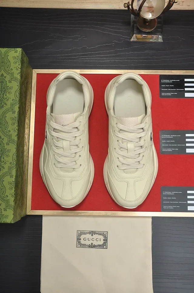Gucci Rhyton Off-White Leather Chunky Sneakers 4