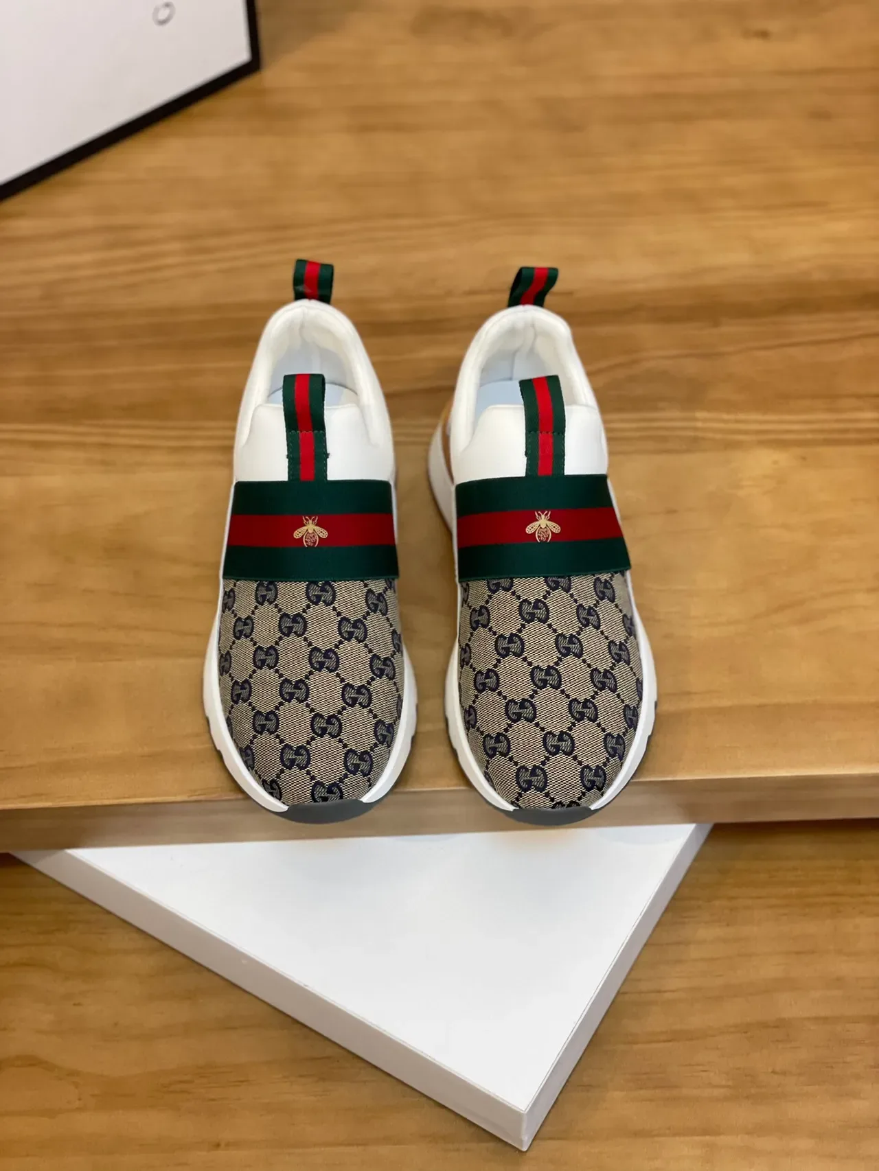 Gucci Screener Beige GG Monogram Web Strap sneakers lifestyle 2
