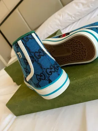 Gucci Screener Blue GG Monogram High-Top Lifestyle Sneakers 2