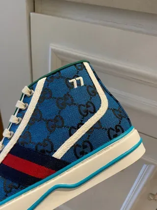 Gucci Screener Blue GG Monogram High-Top Lifestyle Sneakers 5