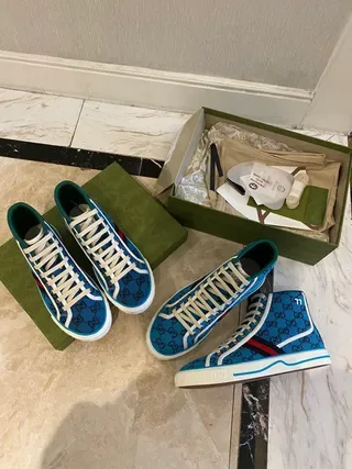 Gucci Screener Blue GG Monogram High-Top Lifestyle Sneakers 6