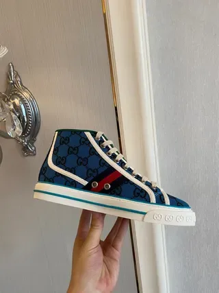 Gucci Screener Blue GG Monogram High-Top Lifestyle Sneakers 7