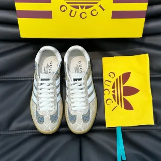 Gucci Screener GG Monogram Beige Blue White Lifestyle Sneakers