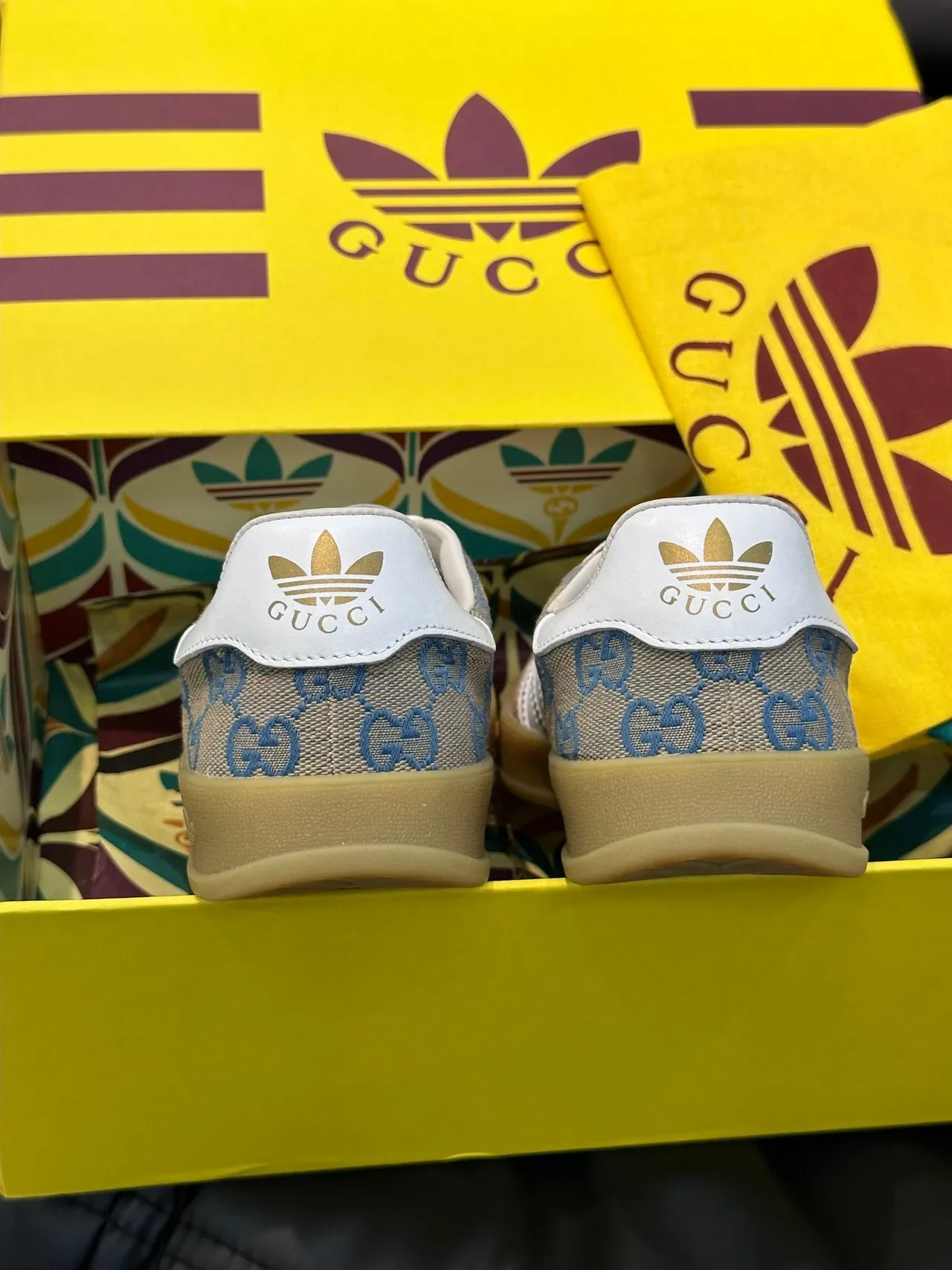 Gucci Screener GG Monogram Beige Blue White Lifestyle Sneakers 7