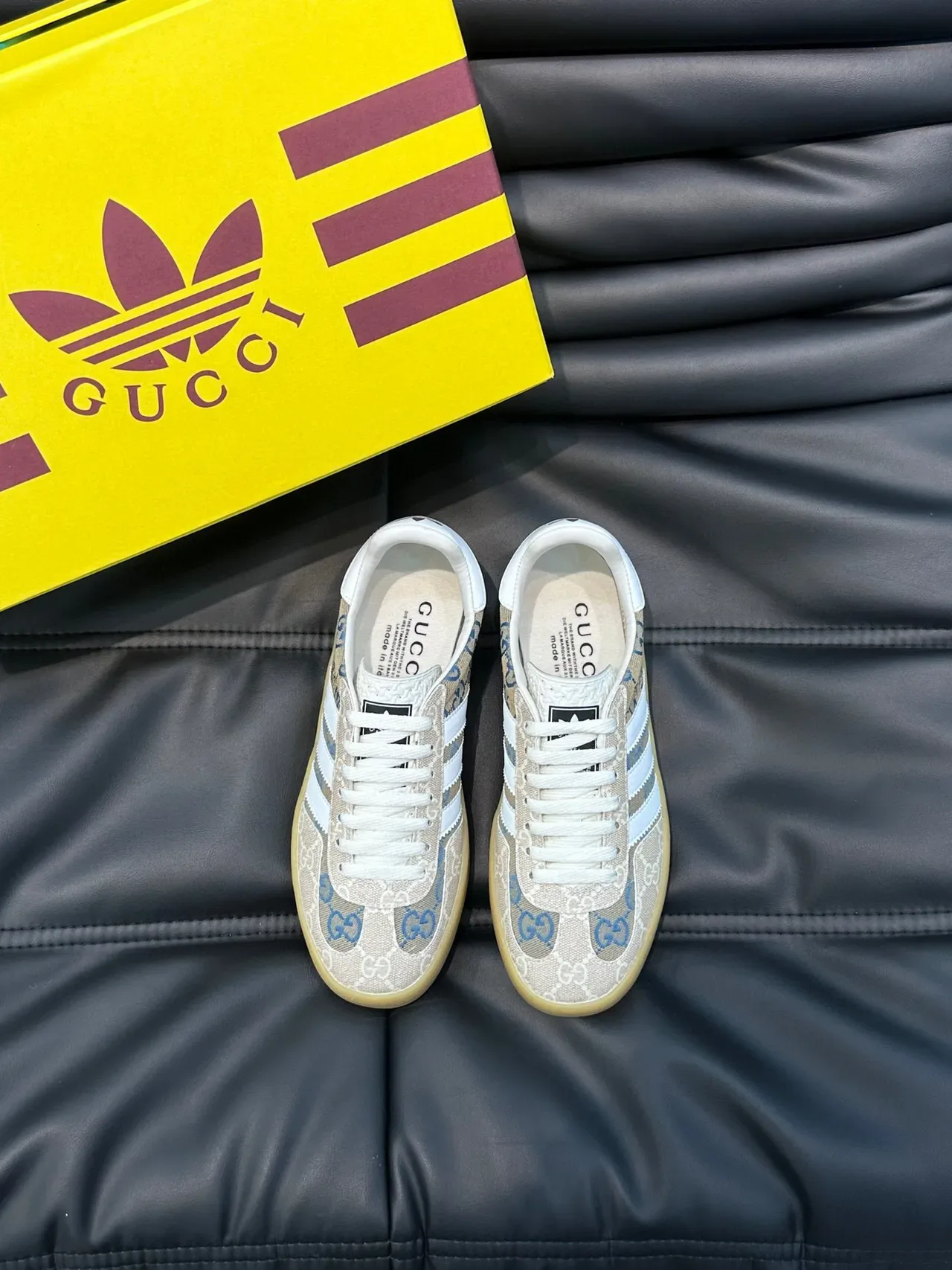 Gucci Screener GG Monogram Beige Blue White Lifestyle Sneakers 8