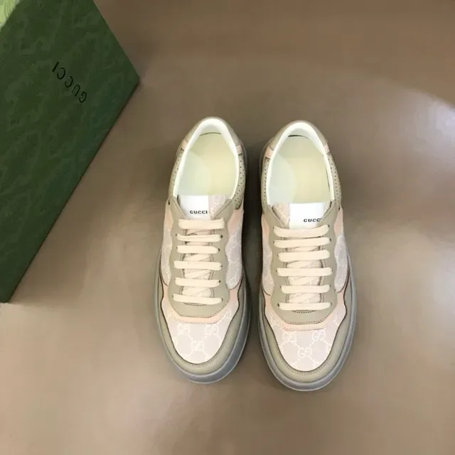Gucci Screener GG Monogram Beige Pink Sage Lifestyle Sneakers 4