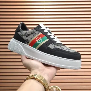 Gucci Screener GG Monogram Canvas Red Green Web Stripe Lifestyle Sneakers