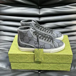 Gucci Screener Gray GG Monogram High-Top Lifestyle Sneakers