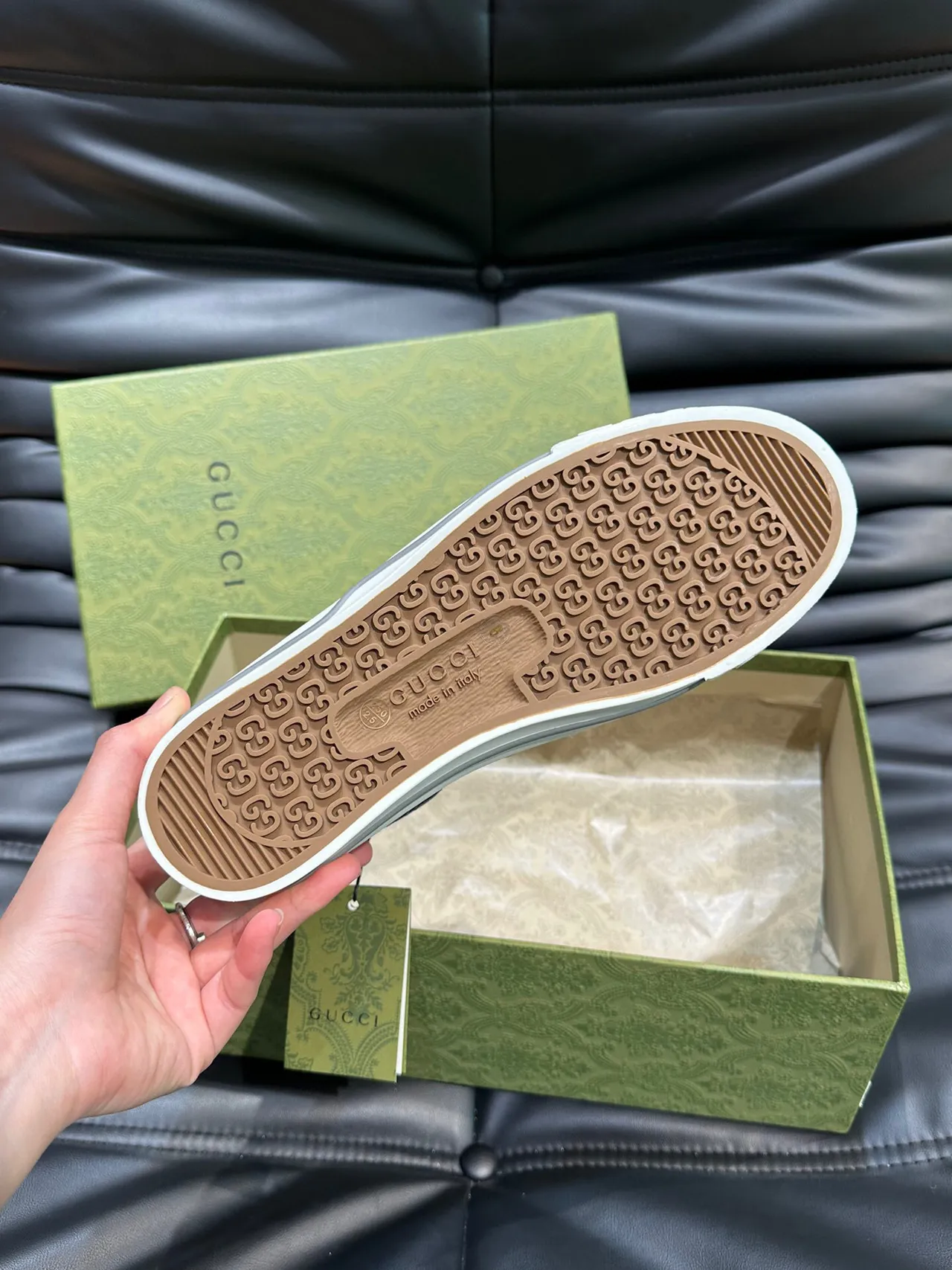 Gucci Screener Gray GG Monogram High-Top Lifestyle Sneakers 7