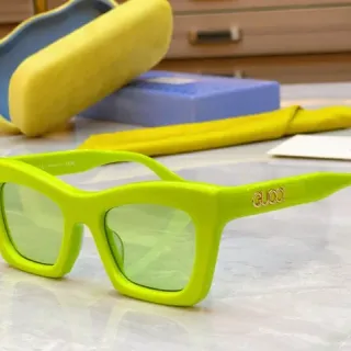 Gucci Screener Lime Green Acetate Sunglasses