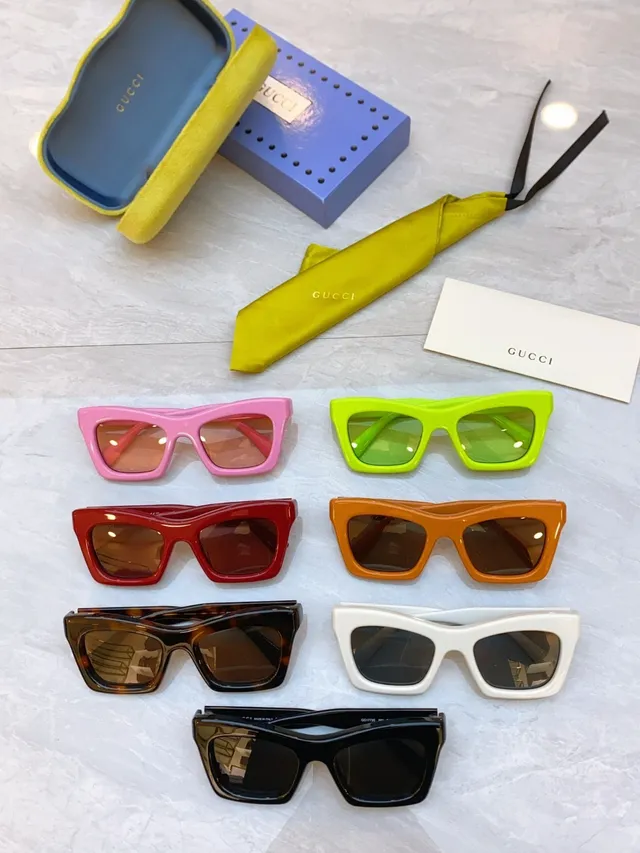 Gucci Screener Vert Citron Acétate Lunettes de Soleil 3