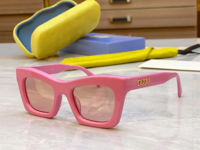 Gucci Screener Vert Citron Acétate Lunettes de Soleil 5