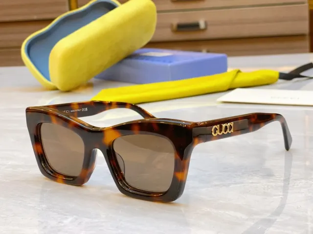 Gucci Screener Vert Citron Acétate Lunettes de Soleil 6