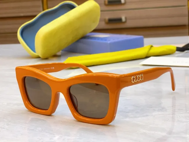 Gucci Screener Vert Citron Acétate Lunettes de Soleil 7