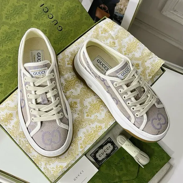 Gucci Screener Low-Top Mesh and GG Monogram Lifestyle Sneakers 6
