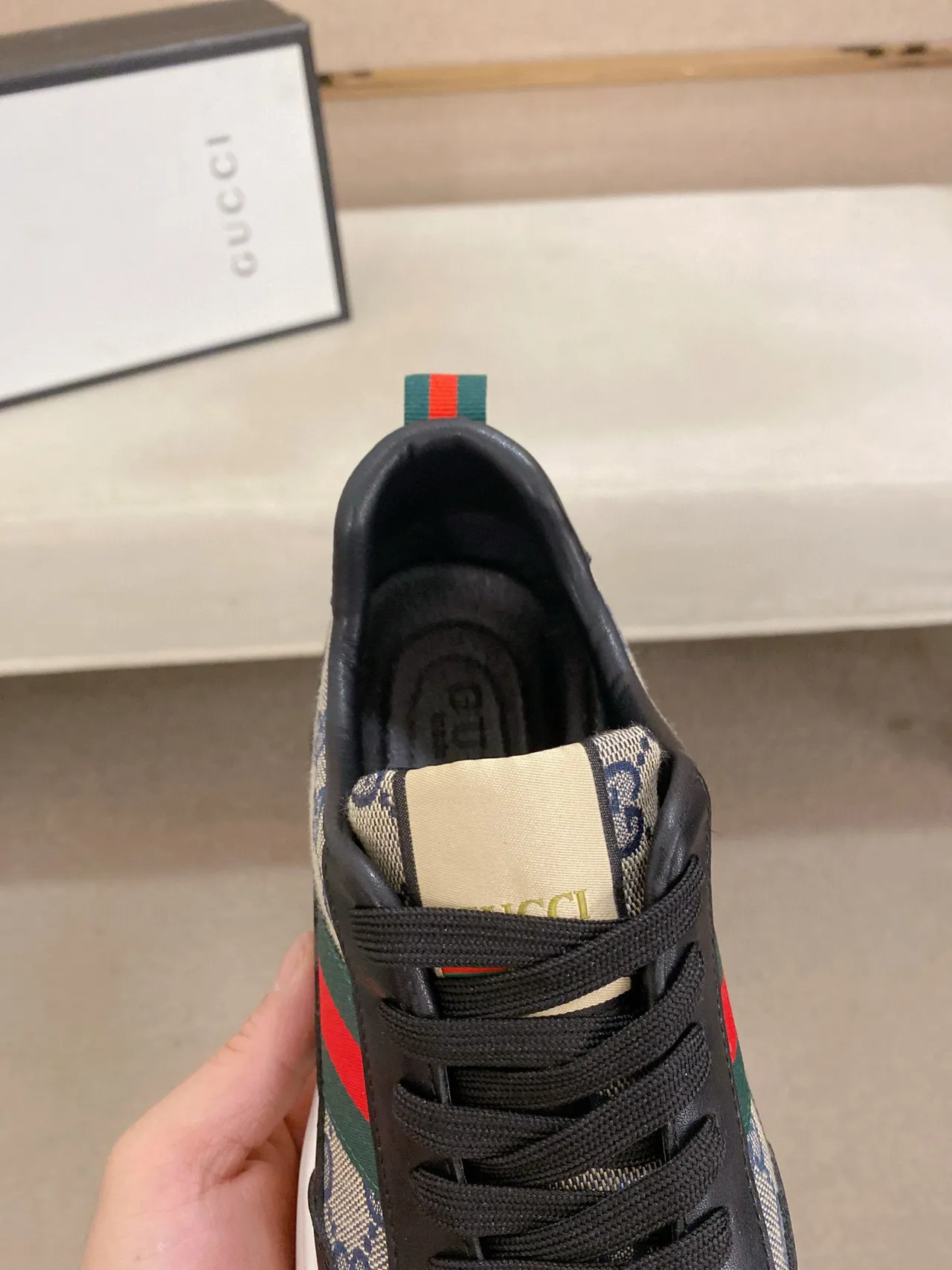 Gucci Screener Monogram Canvas Web Stripe Chunky Sneaker 6
