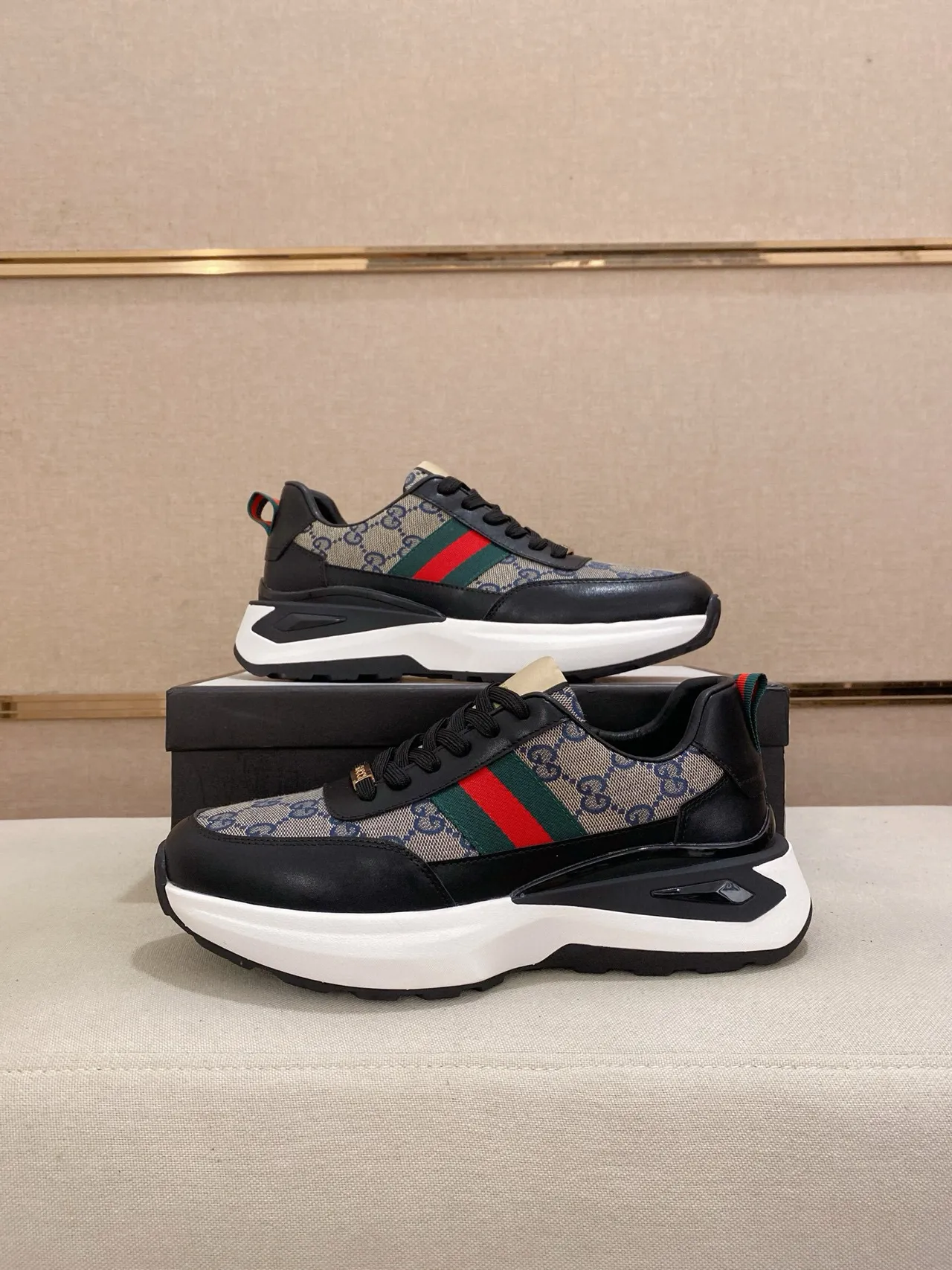 Gucci Screener Monogram Canvas Web Stripe Chunky Sneaker 7