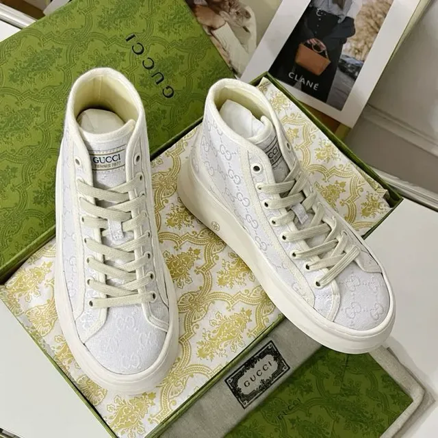 Gucci Screener Monogram Canvas White Lifestyle Sneakers 2
