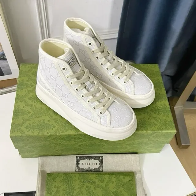 Gucci Screener Monogram Canvas White Lifestyle Sneakers 7