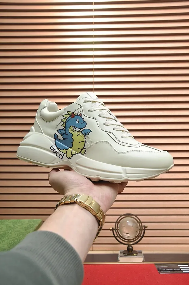 Gucci Screener Off-White Dragon Graphic Lifestyle Sneakers 2