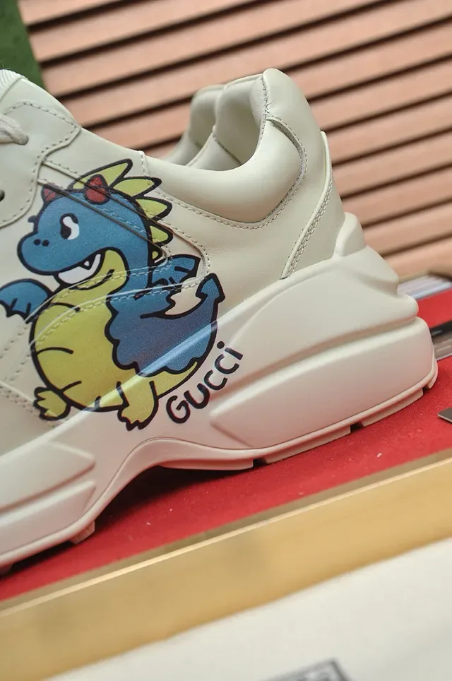 Gucci Screener Off-White Dragon Graphic Lifestyle Sneakers 5