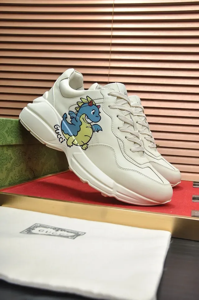 Gucci Screener Off-White Dragon Graphic Lifestyle Sneakers 9
