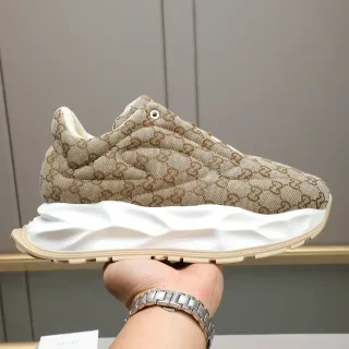 Gucci Screener Quilted GG Monogram Beige Lifestyle Sneakers