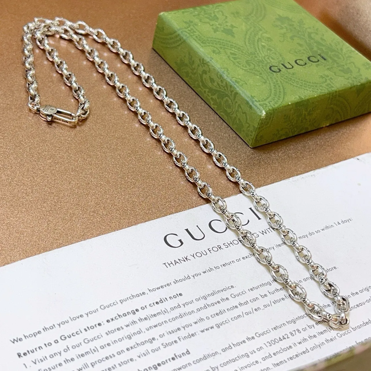 Gucci Silver-Toned Oval-Link Chain Necklace 3