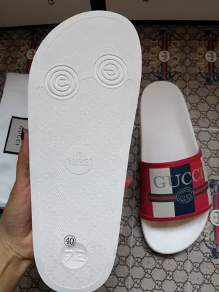 Gucci Slide Multicolor Web Strap Slippers 2