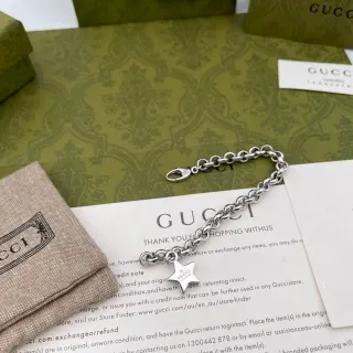 Gucci Estrela Encanto Pulseira Corrente Tono prata