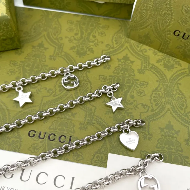 Gucci Star Charm Bracelet Silver-Tone Chain Bracelet 3