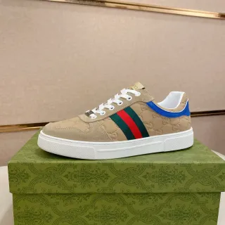 Gucci Tennis 1977 Beige GG Monogram Web Stripe Lifestyle Sneakers