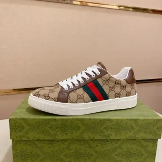 Gucci Tennis 1977 Beige Monogram Canvas Lifestyle Sneakers