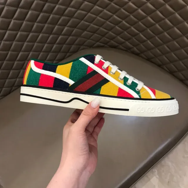 Gucci Tennis 1977 Multicolor Striped Canvas Lifestyle Sneakers 5