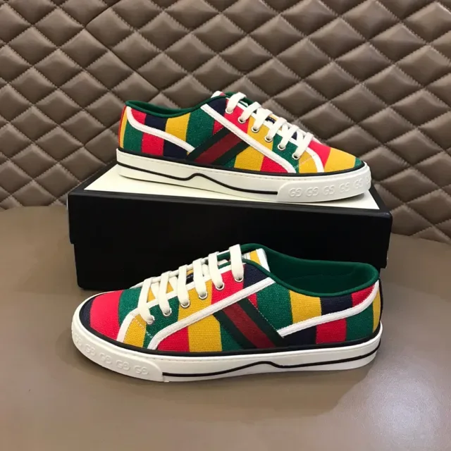 Gucci Tennis 1977 Multicolor Striped Canvas Lifestyle Sneakers 8