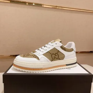 غوتشي تينيس 1977 أبيض وبيجي GG مونوجرام أسلوب حياة سنيكرز